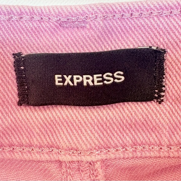 Express Womens 12R Cropped Flare Jeans Pastel Purple High Rise Stretch Wide Leg - Picture 12 of 15